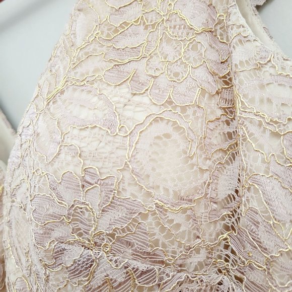 Anthropologie BHLDN Jenny Yoo Beckett Floral Lace Sheath Dress Women's Size 0 - Picture 4 of 11